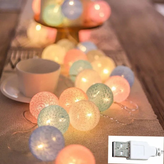 Cotton Ball String Lights