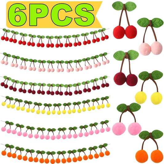 Cherry Felt String Ornament