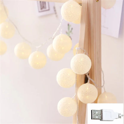 Cotton Ball String Lights