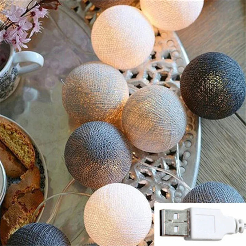 Cotton Ball String Lights