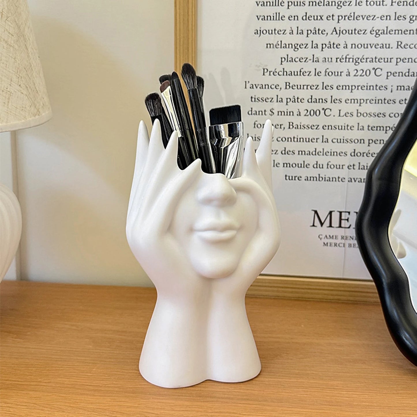 Ceramic Face Brush/Pen Holder
