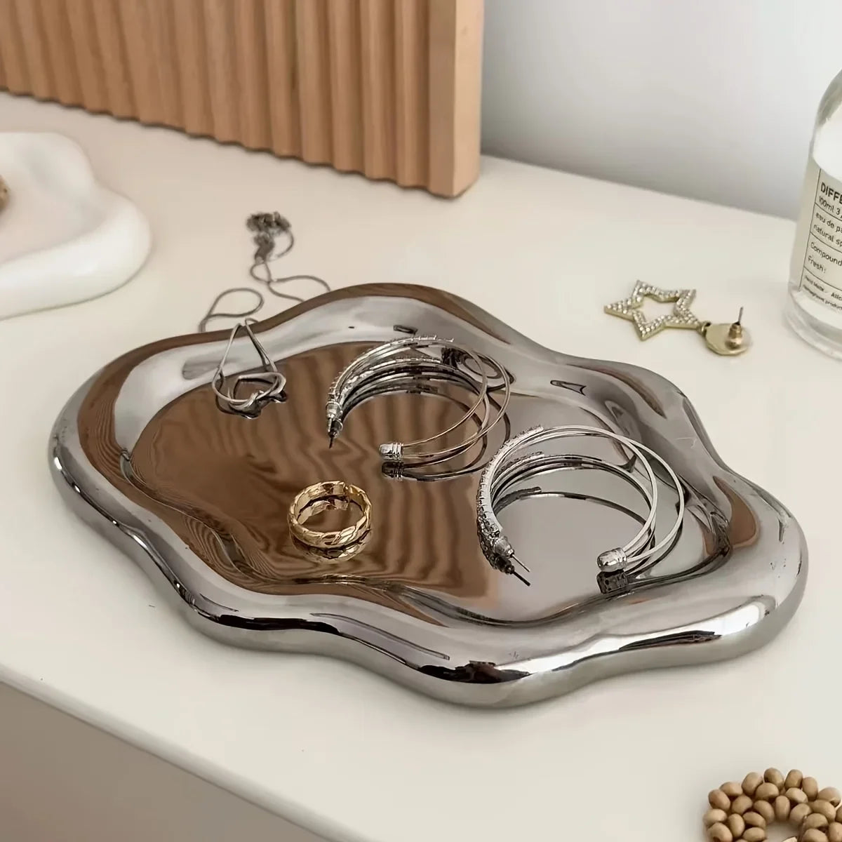 Cloud-Shaped Ceramic Jewelry Tray