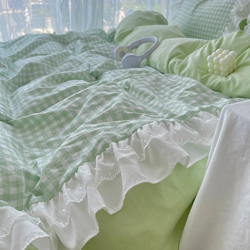 Korean Princess Lace Bedding Set