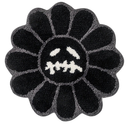 Smiley Face Tufted Flower Rug