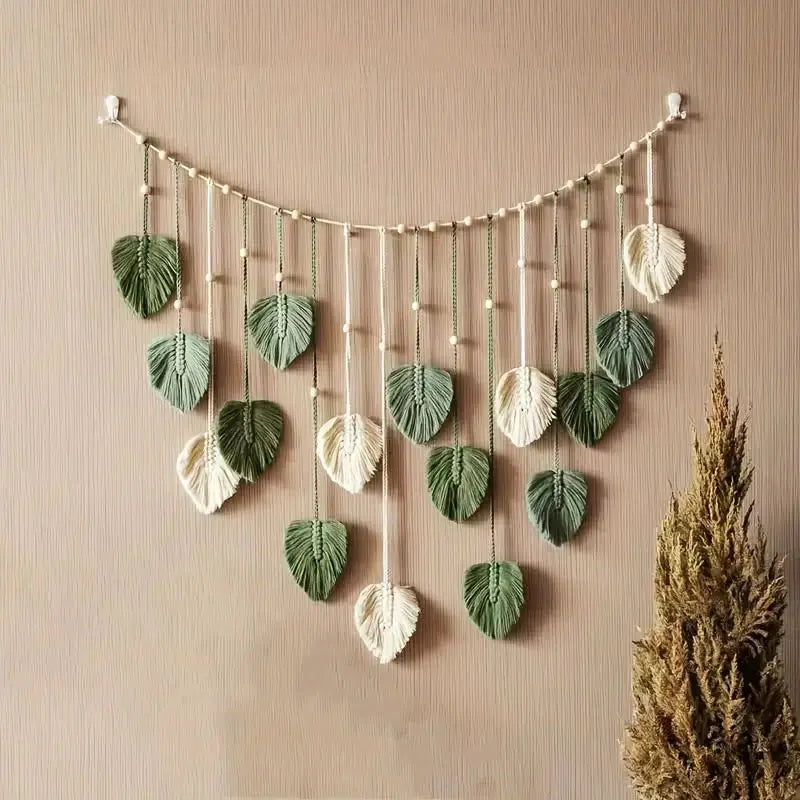 Boho Macrame Leaf Tapestry