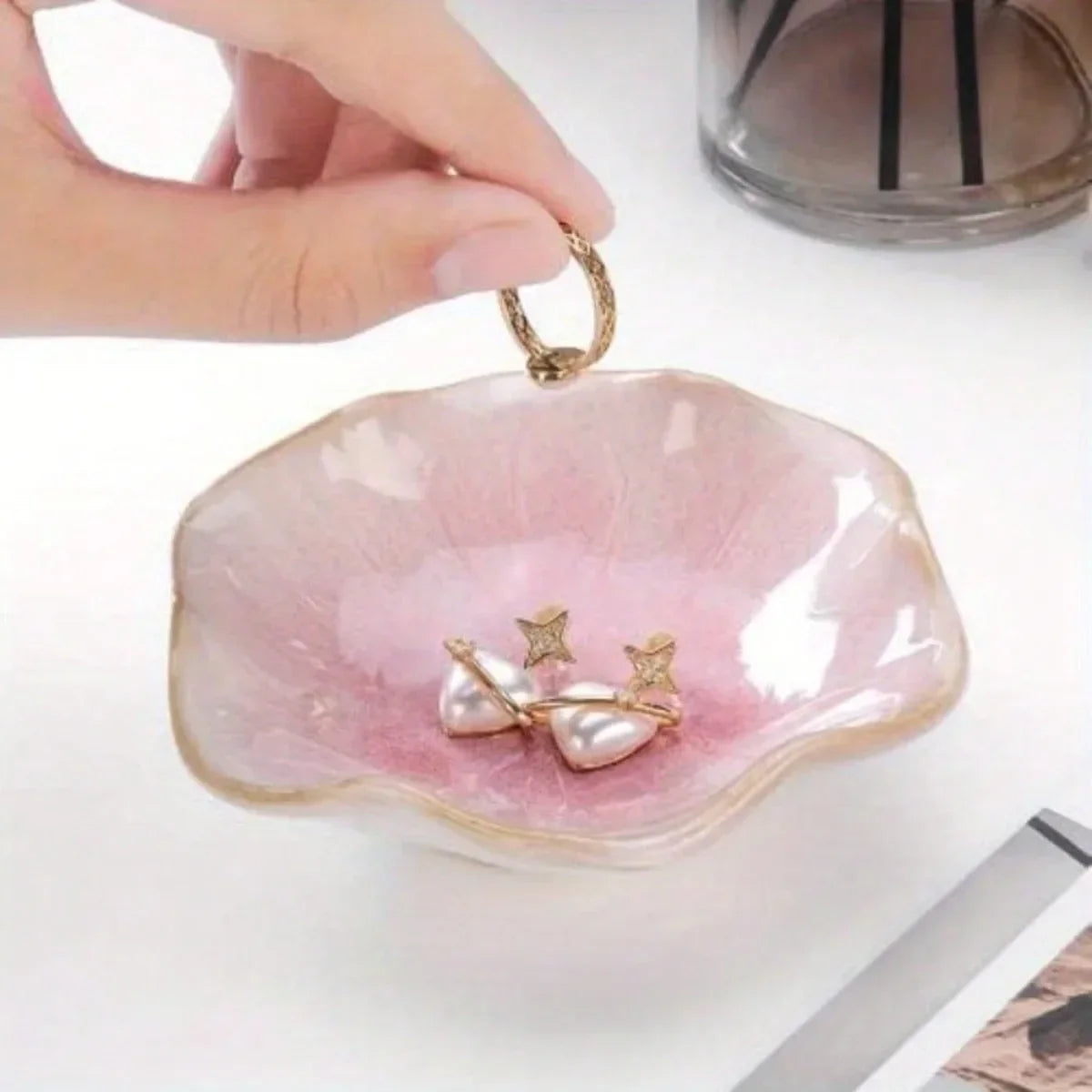 Lotus Leaf-Shaped Jewelry Tray