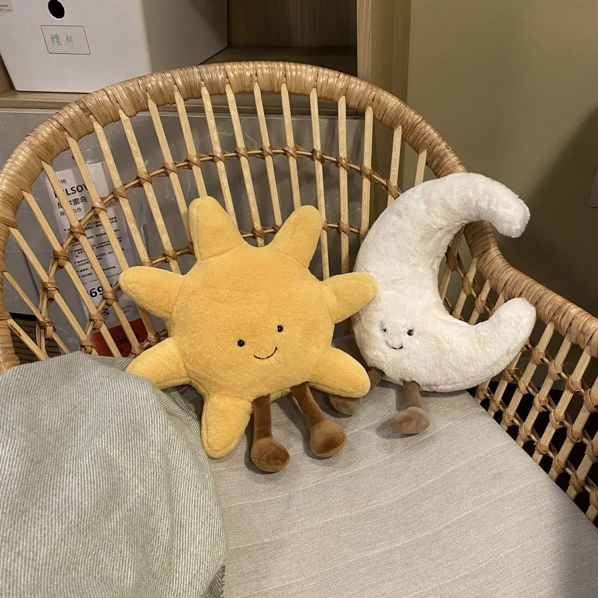 Smiley Moon and Sun Plush Toy