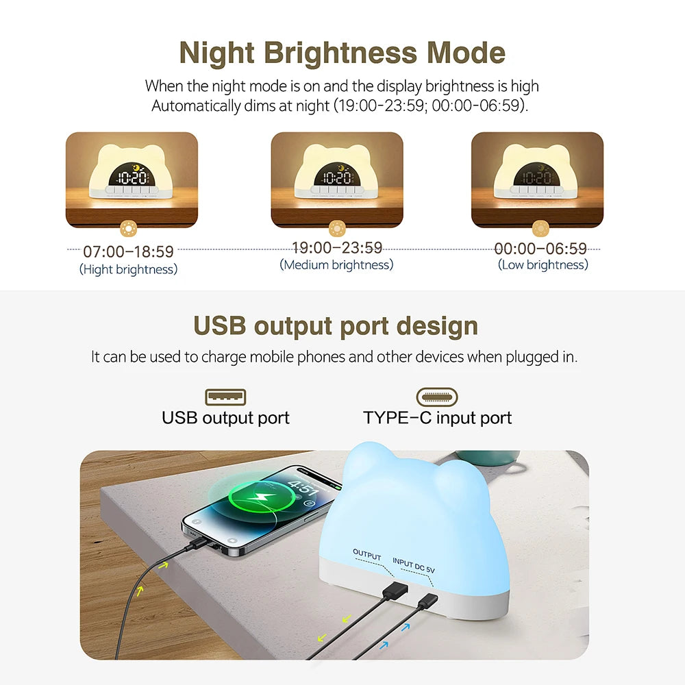 Cute Bear-Shaped Digital Clock