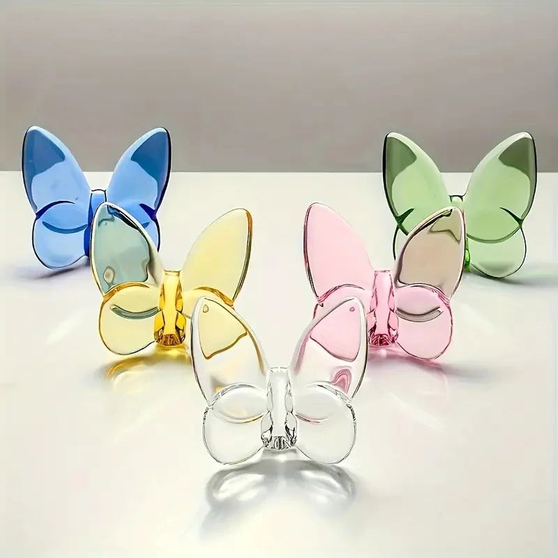 Elegant Crystal Glass Butterfly Ornament