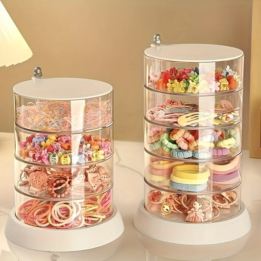 Princess-Themed Multi-Layer Rotating Jewelry Organizer