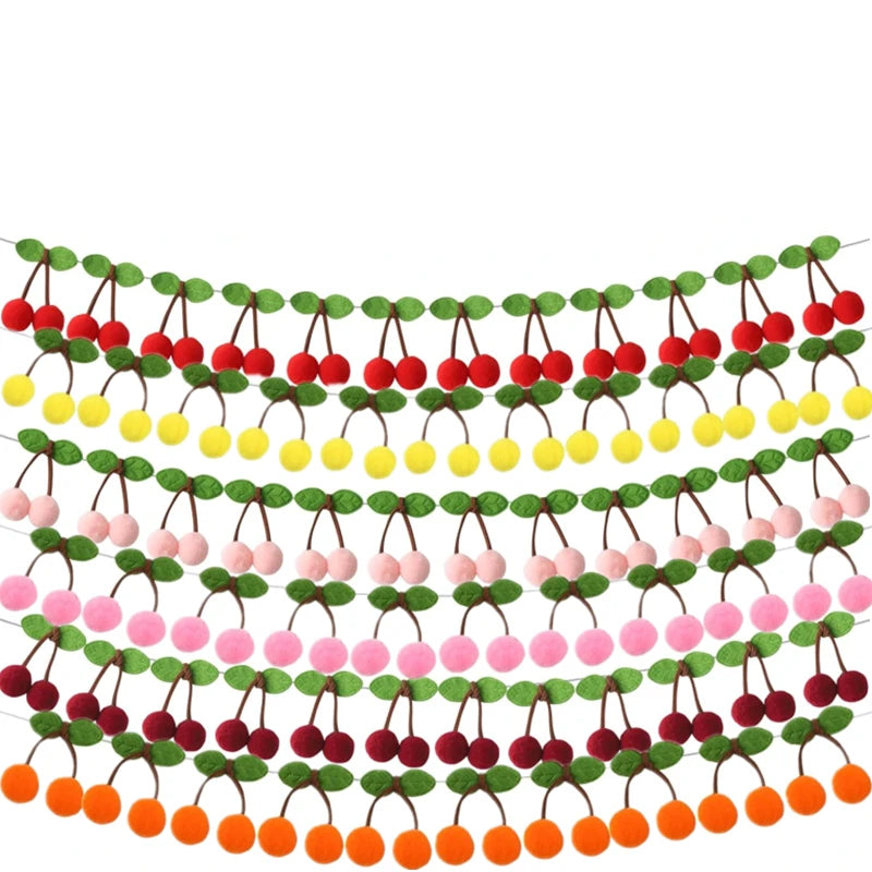 Cherry Felt String Ornament