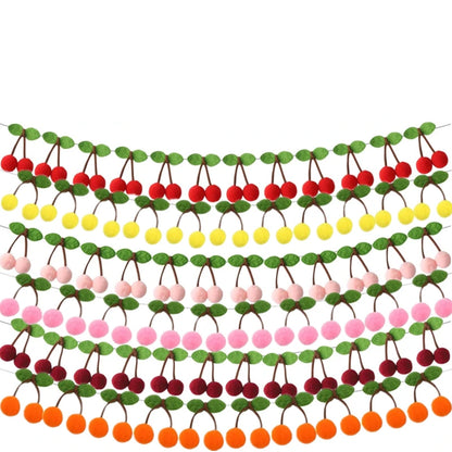 Cherry Felt String Ornament