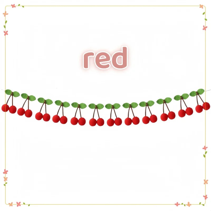 Cherry Felt String Ornament