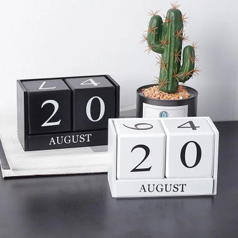 Vintage Desktop Wooden Letters Calendar