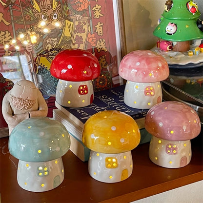 Handmade Cute Ceramic Cartoon Mushroom Home