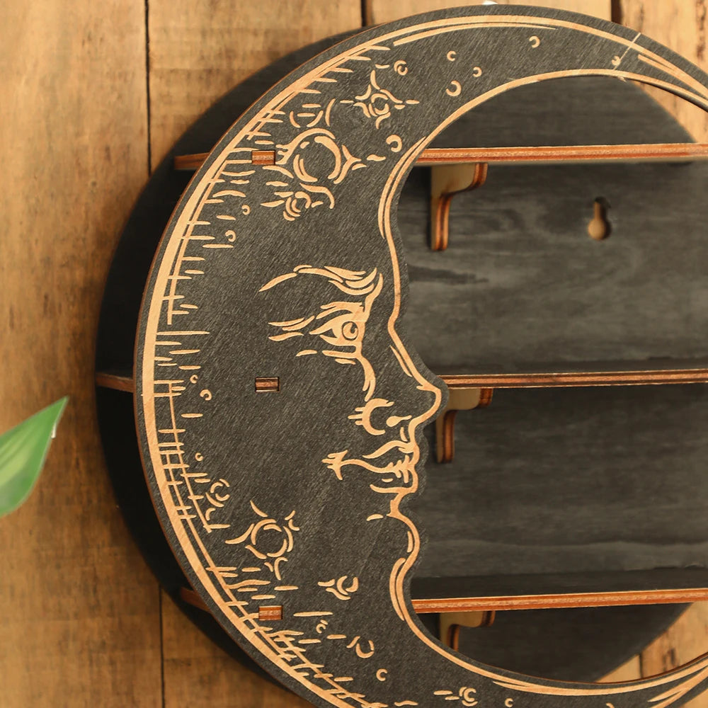 Crystal Wooden Moon Shelf