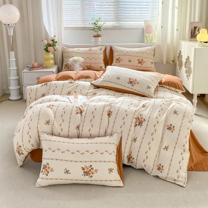 Retro Autumnal Floral Bedding Set
