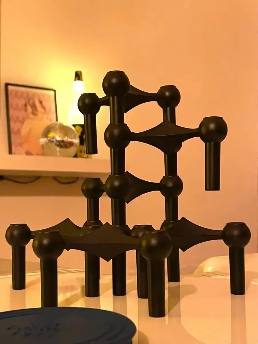 Metal Molecular Structure Candle Holder