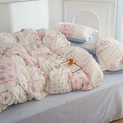 Pink and White Floral Patchwork Set