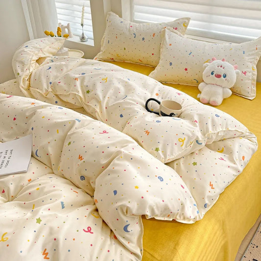 Pastel Rainbow Dots Bedding Set