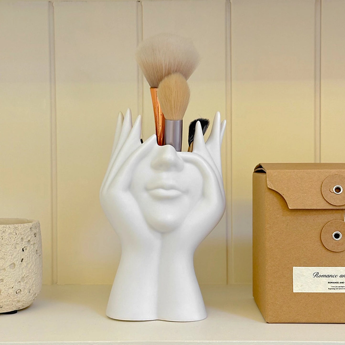 Ceramic Face Brush/Pen Holder