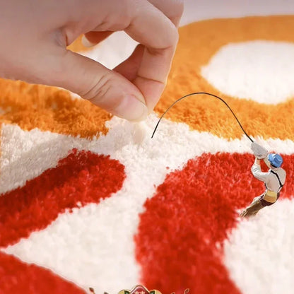 Cute Pink Heart-Shaped Rug