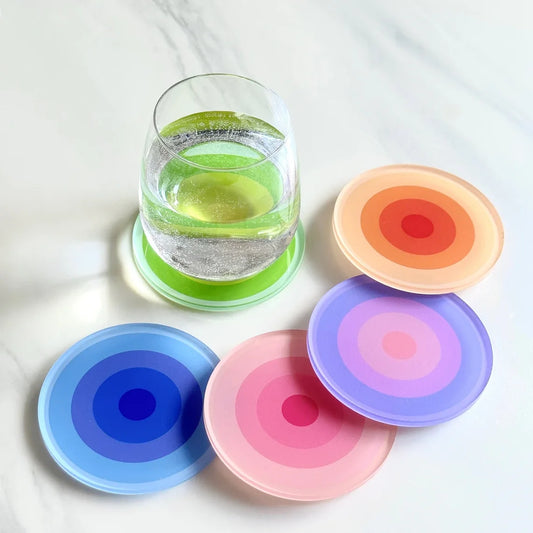 5pcs Acrylic Anti Slip Coaster