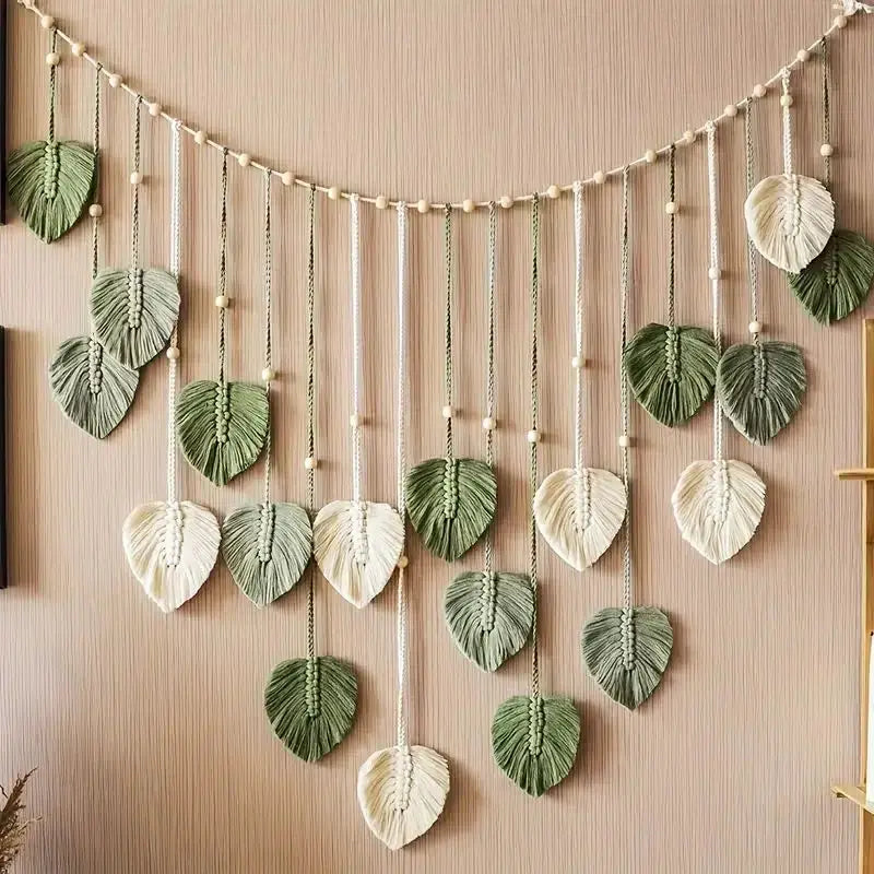 Boho Macrame Leaf Tapestry