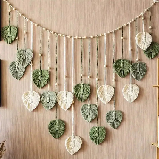 Boho Macrame Leaf Tapestry