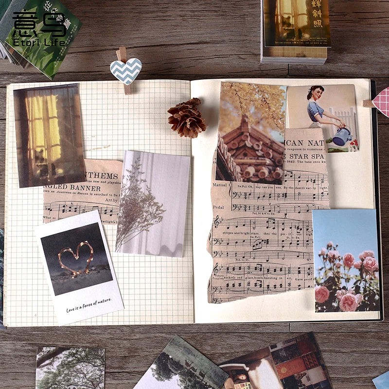 50 pcs Vintage Sticker Book