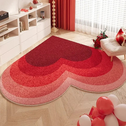Cute Pink Heart-Shaped Rug