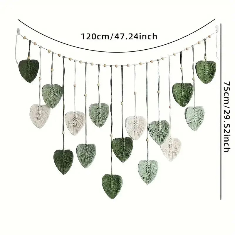 Boho Macrame Leaf Tapestry