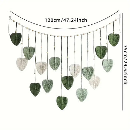 Boho Macrame Leaf Tapestry