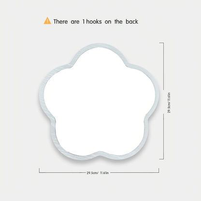 Cute Flower-Shaped Acrylic Wooden Mirror