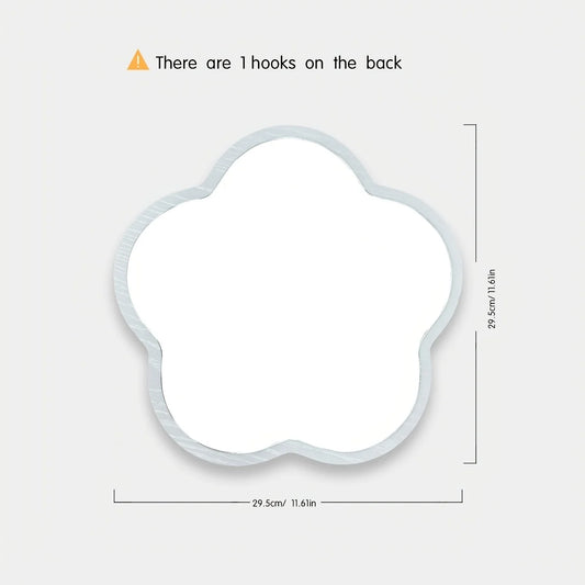 Cute Flower-Shaped Acrylic Wooden Mirror