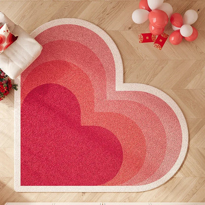 Cute Pink Heart-Shaped Rug