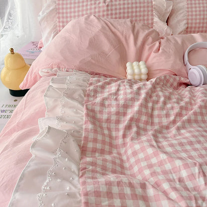 Korean Princess Lace Bedding Set