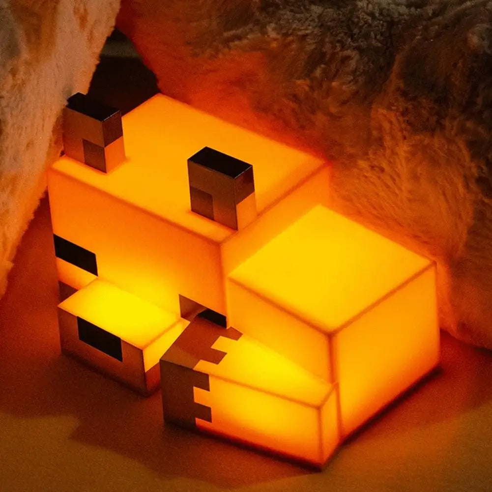 Kawaii Minecraft Fox Desk Light