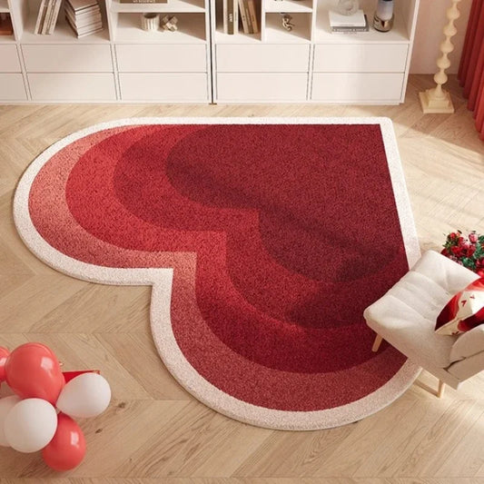 Cute Pink Heart-Shaped Rug