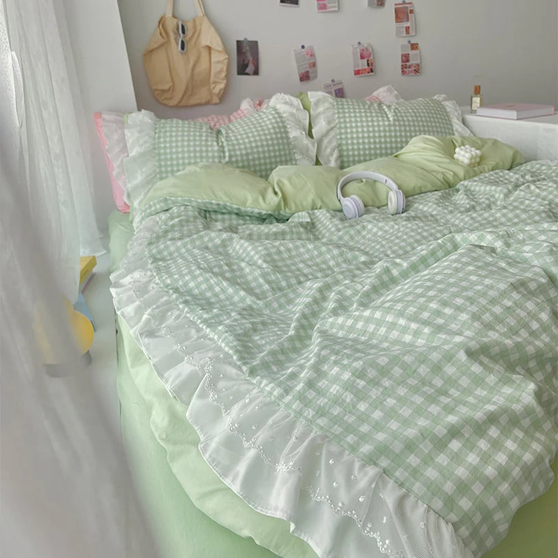 Korean Princess Lace Bedding Set