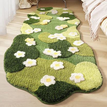 Fluffy Green Moss Rug