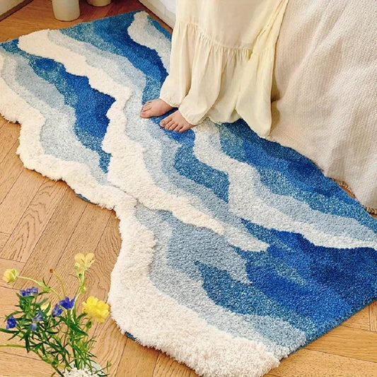 Blue Sea Wave Rug
