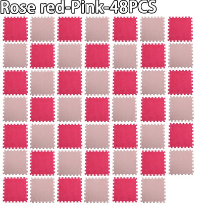 Pink Plush Puzzle Foam Mat
