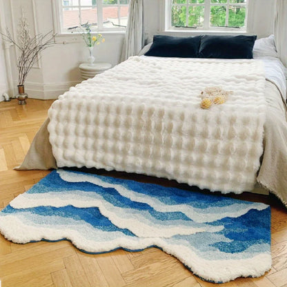 Blue Sea Wave Rug