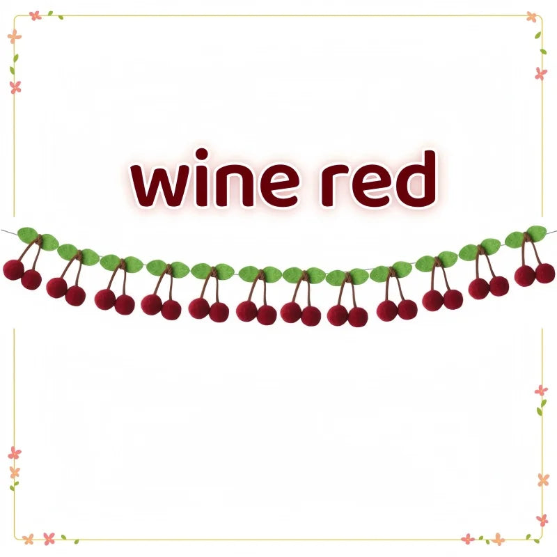 Cherry Felt String Ornament