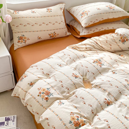Retro Autumnal Floral Bedding Set