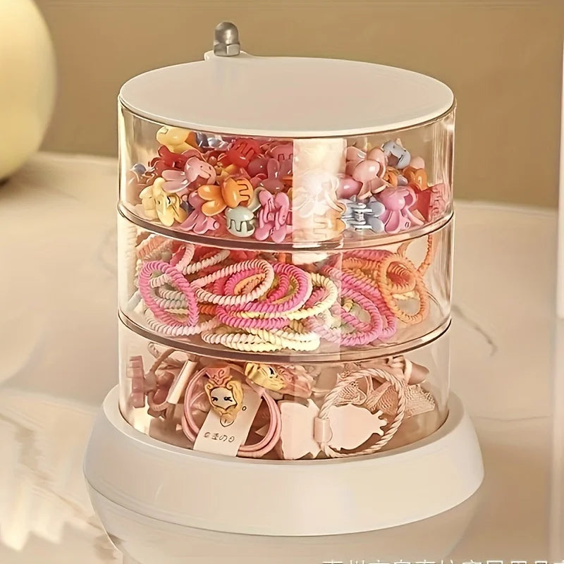 Princess-Themed Multi-Layer Rotating Jewelry Organizer