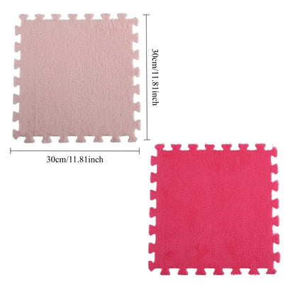 Pink Plush Puzzle Foam Mat