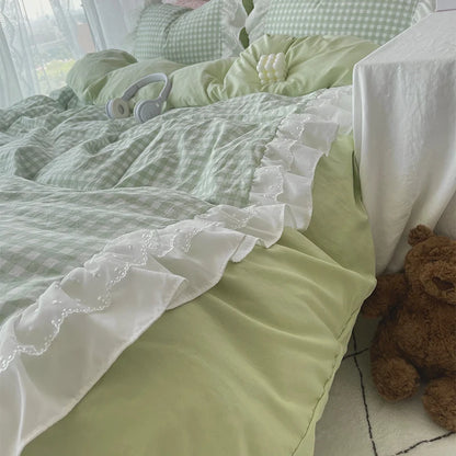 Korean Princess Lace Bedding Set