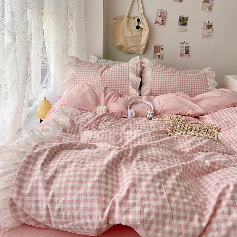 Korean Princess Lace Bedding Set